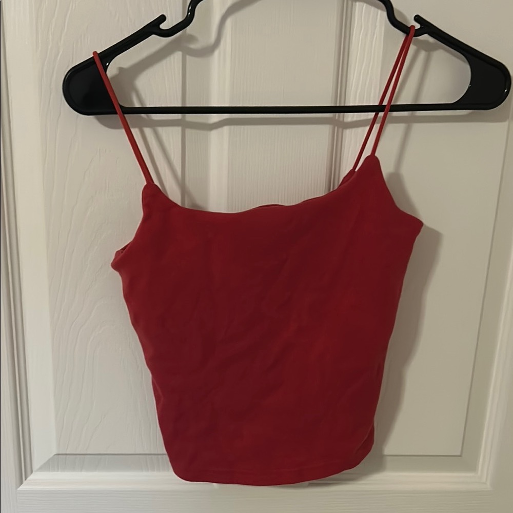 SHEIN Red Fitted Sleeveless Crop Camisole